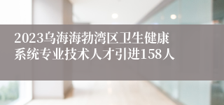 2023乌海海勃湾区卫生健康系统专业技术人才引进158人