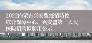 2022内蒙古兴安盟疫情防控综合保障中心、兴安盟第三人民医院招聘拟聘用公示