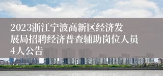 2023浙江宁波高新区经济发展局招聘经济普查辅助岗位人员4人公告