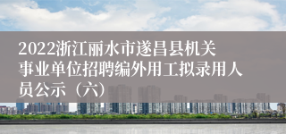 2022浙江丽水市遂昌县机关事业单位招聘编外用工拟录用人员公示（六）