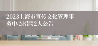 2023上海市宣传文化管理事务中心招聘2人公告