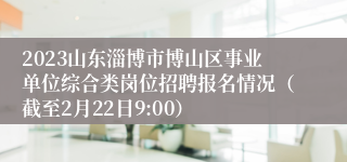 2023山东淄博市博山区事业单位综合类岗位招聘报名情况（截至2月22日9:00）