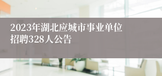 2023年湖北应城市事业单位招聘328人公告