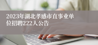 2023年湖北孝感市直事业单位招聘222人公告