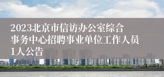 2023北京市信访办公室综合事务中心招聘事业单位工作人员1人公告