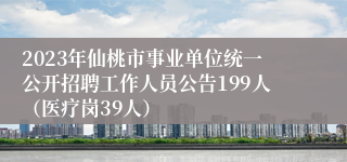 2023年仙桃市事业单位统一公开招聘工作人员公告199人（医疗岗39人）