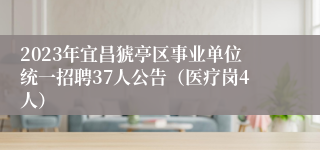 2023年宜昌猇亭区事业单位统一招聘37人公告（医疗岗4人）