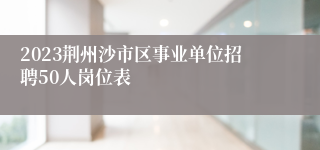 2023荆州沙市区事业单位招聘50人岗位表