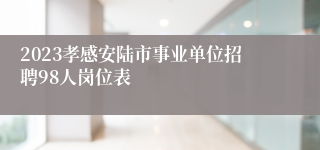 2023孝感安陆市事业单位招聘98人岗位表