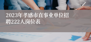 2023年孝感市直事业单位招聘222人岗位表