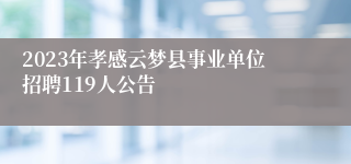 2023年孝感云梦县事业单位招聘119人公告