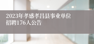 2023年孝感孝昌县事业单位招聘176人公告