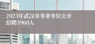 2023年武汉市事业单位公开招聘3960人