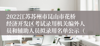 2022江苏苏州市昆山市花桥经济开发区考试录用机关编外人员和辅助人员拟录用名单公示（第二批）