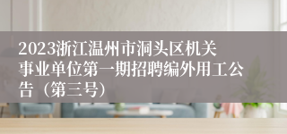 2023浙江温州市洞头区机关事业单位第一期招聘编外用工公告（第三号）