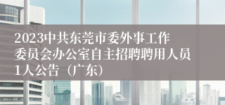 2023中共东莞市委外事工作委员会办公室自主招聘聘用人员1人公告（广东）