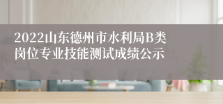 2022山东德州市水利局B类岗位专业技能测试成绩公示