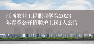 江西农业工程职业学院2023年春季公开招聘护士岗1人公告