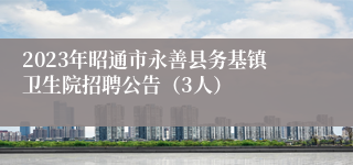 2023年昭通市永善县务基镇卫生院招聘公告（3人）