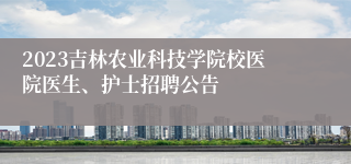 2023吉林农业科技学院校医院医生、护士招聘公告