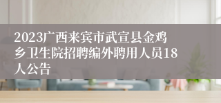 2023广西来宾市武宣县金鸡乡卫生院招聘编外聘用人员18人公告