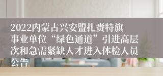 2022内蒙古兴安盟扎赉特旗事业单位“绿色通道”引进高层次和急需紧缺人才进入体检人员公告