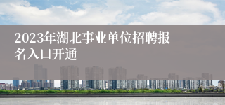 2023年湖北事业单位招聘报名入口开通