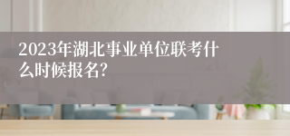 2023年湖北事业单位联考什么时候报名？