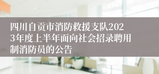 四川自贡市消防救援支队2023年度上半年面向社会招录聘用制消防员的公告