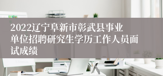 2022辽宁阜新市彰武县事业单位招聘研究生学历工作人员面试成绩