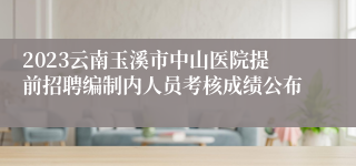 2023云南玉溪市中山医院提前招聘编制内人员考核成绩公布