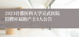 2023首都医科大学宣武医院招聘应届助产士3人公告