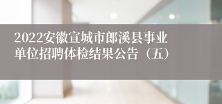 2022安徽宣城市郎溪县事业单位招聘体检结果公告（五）