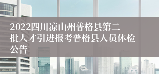 2022四川凉山州普格县第二批人才引进报考普格县人员体检公告