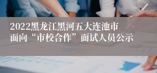 2022黑龙江黑河五大连池市面向“市校合作”面试人员公示
