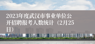 2023年度武汉市事业单位公开招聘报考人数统计（2月25日）