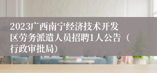 2023广西南宁经济技术开发区劳务派遣人员招聘1人公告（行政审批局）