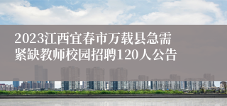 2023江西宜春市万载县急需紧缺教师校园招聘120人公告