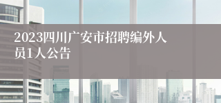 2023四川广安市招聘编外人员1人公告