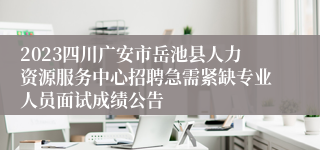 2023四川广安市岳池县人力资源服务中心招聘急需紧缺专业人员面试成绩公告