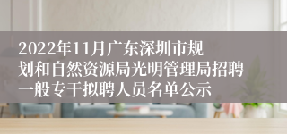 2022年11月广东深圳市规划和自然资源局光明管理局招聘一般专干拟聘人员名单公示