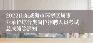 2022山东威海市环翠区属事业单位综合类岗位招聘人员考试总成绩等通知