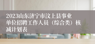 2023山东济宁市汶上县事业单位招聘工作人员（综合类）核减计划表