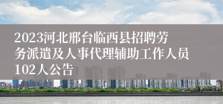 2023河北邢台临西县招聘劳务派遣及人事代理辅助工作人员102人公告