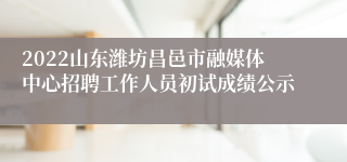 2022山东潍坊昌邑市融媒体中心招聘工作人员初试成绩公示