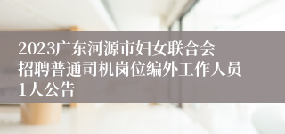 2023广东河源市妇女联合会招聘普通司机岗位编外工作人员1人公告