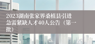 2023湖南张家界桑植县引进急需紧缺人才40人公告（第一批）