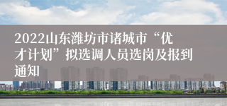 2022山东潍坊市诸城市“优才计划”拟选调人员选岗及报到通知