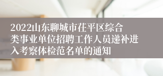 2022山东聊城市茌平区综合类事业单位招聘工作人员递补进入考察体检范名单的通知