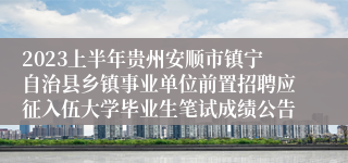 2023上半年贵州安顺市镇宁自治县乡镇事业单位前置招聘应征入伍大学毕业生笔试成绩公告